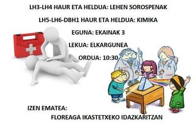 Kimika eta lehen sorospen ikastaroak antolatu ditu Floreagako guraso elkarteak