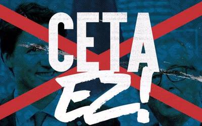 CETA akordioak eragingo duen "demokraziaren erailketa" irudikatu dute kalejira batekin