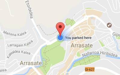Autoa aparkatu den tokia gogorarazteko aukera, Google maps-en funtzio berrien artean