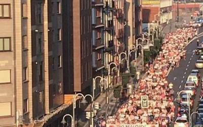 Zorrotzako sutearen biktimak diren "familia gatazkatsuei" ostatu ematearen kontrako manifestazioa