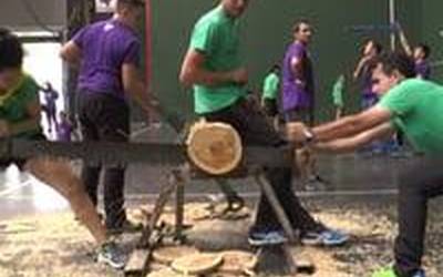 Herri kirolak lehiatu dira asteartean herriko frontoian