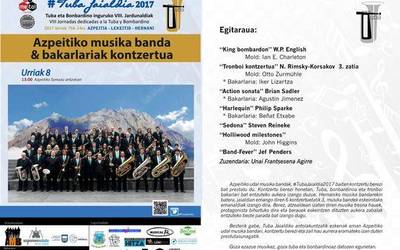 Musika bandak eta bakarlariek kontzertua eskainiko dute igandean, Tuba Jaialdiaren barruan