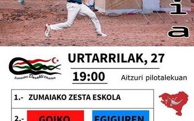 Darahliren aldeko zesta punta jaialdia jokatuko da bihar Aitzurin