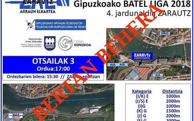 Orion jokatu behar ziren batel estropadak bertan behera geratu dira