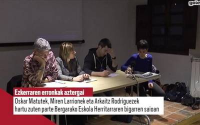 Ezkerraren erronkak aztertu dituzte Bergaran Matuterekin, Larrionekin eta Rodriguezekin