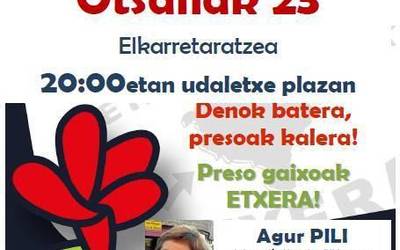 Hileko azken barikuko kontzentrazioan gogoratuko dute Pili García