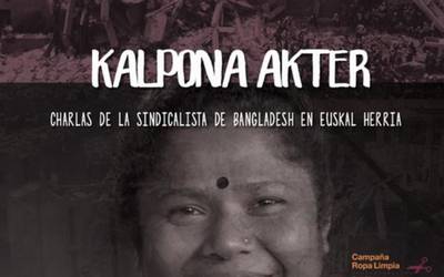 Kalpona Akter sindikalistaren hitzaldia antolatu dute Bilbon