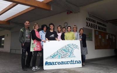 Azkoitiko Xabier Munibe Haurreskolaren babesa Marea Urdina egitasmoari