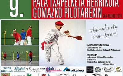Sanpedrotako gomazko pala txapelketa herrikoian parte hartzeko epea, zabalik