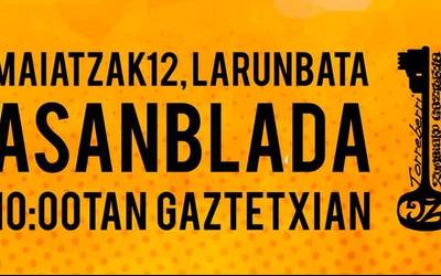 Asanblada egingo dute bihar gaztetxean