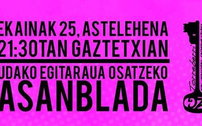 Asanblada egingo da gaur gaztetxean