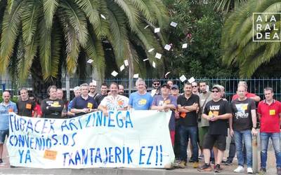 Gaur hasi dute Tubacex Taylorreko langileek sei eguneko greba, lan-hitzarmenaren alde