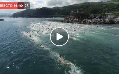 BIDEOA: Getaria-Zarautz igeriketa proba zuzenean