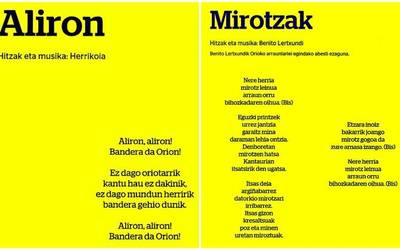 Aliron eta Mirotzak abestien letrak