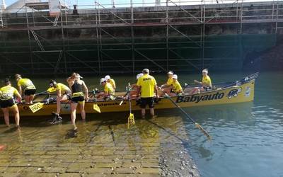 Estropada eremuko baldintzak aldatuta, zazpigarren sailkatu da Orio Santurtzin