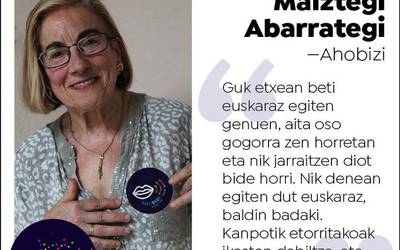 Araceli Maiztegi, ahobizi: "Guk etxean beti euskaraz egiten genuen, aita oso gogorra zen horretan"