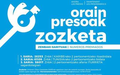 Orkatzen saldutakoa da Orain Presoak zozketaren sari nagusia