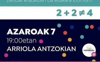 Euskara zenbat erabiltzen den jakiteko eta Euskaraldiko txapa jasotzeko aukera, gaur, Arriolan