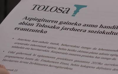 Tolosako Udalak,  Tolosako azpiegitura soziokulturalen  inguruan egindako azterketaren berri eman du