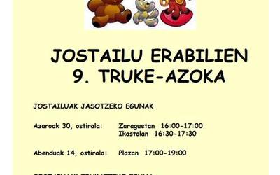 Jostailu erabilien truke azoka izango da ostiralean eta larunbatean
