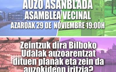 Auzo mailako asanblada hirigintza planei buruz eztabaidatzeko