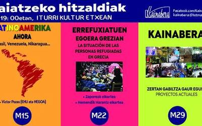 Latinoamerikan puri-purian dagoena, Grezian dauden migratzaileak eta Kainabera bera izango ditugu berbagai hitzaldi zikloan