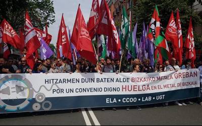 Bizkaiko metalgintzan grebak jarraipen oso handia izan du