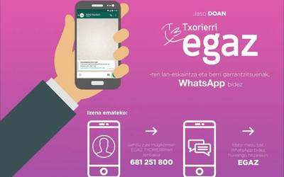 Lan-eskaintzak WhatsApp bidez jasotzeko aukera ematen du EGAZ Txorierrik