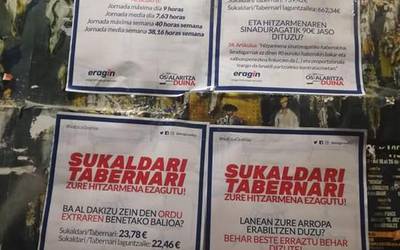 Kartel batzuk jartzeagatik hainbat gaztek 6750€ko isuna jaso dutela eman du argitara Eraginek