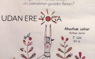 Yoga klaseak eginen dituzte abuztuan Aizarotzen