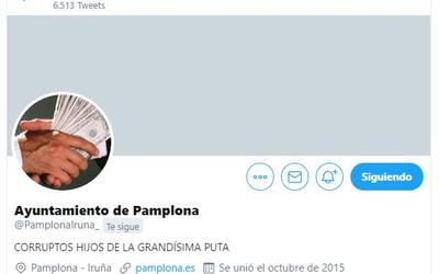 Iruñeko Udaleko Twitter kontua hackeatu dute