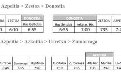 Abuztuko astegunetan autobus zerbitzu gehiago izango dira Azkoitia eta Donostia artean