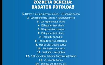 Zozketa potoloa, herriko merkatarien produktuekin!