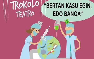 'Bertan kasu egin, edo banoa' antzezlana Donamarian ikusgai ortziralean