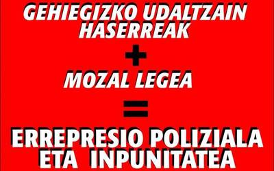 Bilboko Konpartsek salatu dute udaltzaingoak konpartsakide bat bortizki jazarri duela