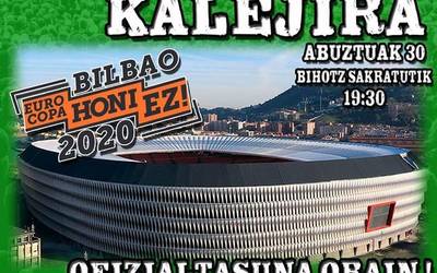 "Bilbao 2020 Eurokopa honi ez" dinamikak kalejira deitu du ostiralean