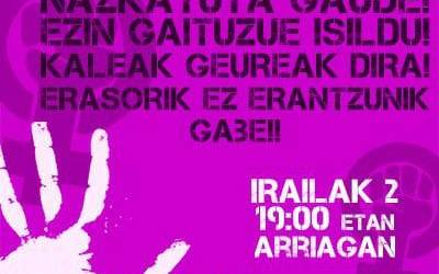 Azkeneko eraso matxista salatzeko elkarretaratzea gaur 19.00etan Arriagan