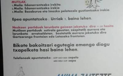 Pilota Goxua txapelketan izena emateko epea zabalik