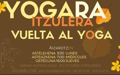 Yoga ikastaroen ordutegia, Aizarotzen