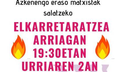 Gaur 19:30ean azken eraso sexistak salatzeko elkarretaratzea Arriagan