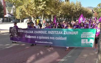 Erresidentzietako langileek Gipuzkoan zehar egingo duten martxa abiatu dute
