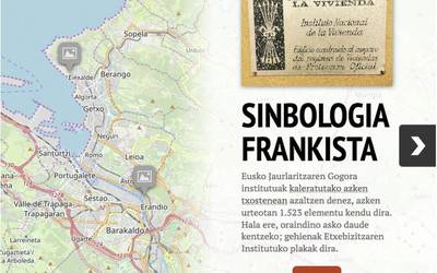 Frankismo garaiko sinboloak daude oraindino Getxon eta Erandion