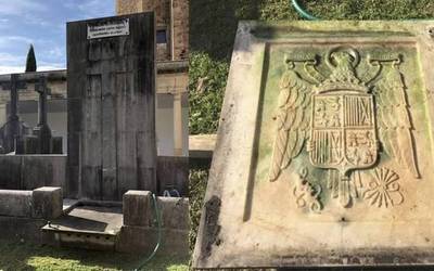 Abadiñoko hilerrian aurkitutako ikur frankista kendu egingo dutela jakitera eman du udalak