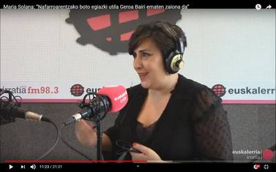 Maria Solana: “Nafarroarentzako boto egiazki utila Geroa Bairi ematen zaiona da”