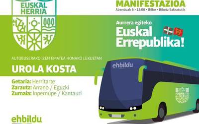 EH Bilduk Bilbon egingo duen manifestaziora joateko autobusa izango da Zumaiatik