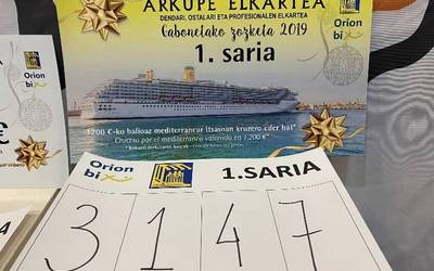 3147 zenbakiak irabazi du Arkupe Elkarteak zozkatutako kruzeroko bidaia