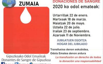 2020 urteko odol emate egutegi berria