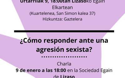 Eraso sexisten aurrean nola erantzun lantzeko hitzaldia emanen dute Lizason