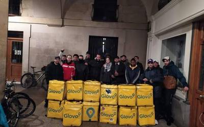 Gasteizko Glovoko banatzaileek greba egin dute