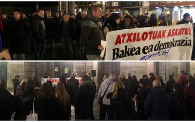 Sortuko lau kideren atxiloketa gaitzesteko elkarretaratzeak egiten ari dira egunotan